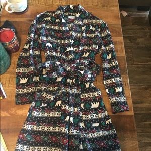 Old Navy fair isle fleece bath robe M-L